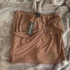 PrettyLittleThing Chocolate Knot Mini Skirt